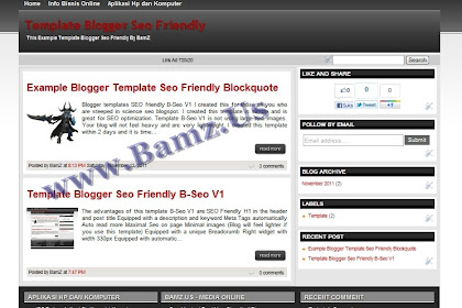 Template Blogger Seo Friendly