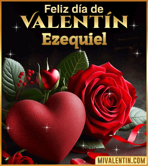 Gif Rosas Feliz día de San Valentin Ezequiel
