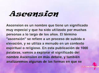 significado del nombre Ascension