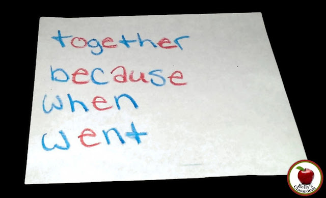 Change up your spelling homework routine with these creative alternatives: rainbow words, pyramid words, red and blue words, and word scramble.