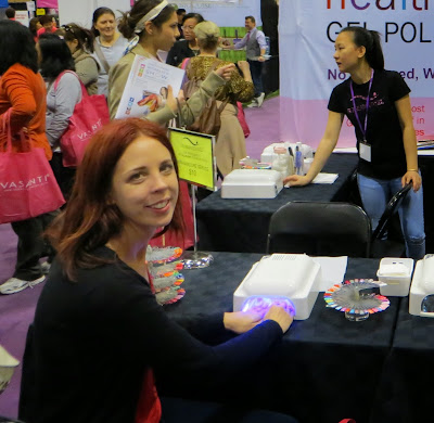 Getting my nails done by the Bio Seaweed Girls at The National Women's Show in Toronto