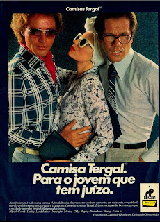 anúncio camisas tergal de 1976, moda anos 70; propaganda anos 70; história da década de 70; reclames anos 70; brazil in the 70s; Oswaldo Hernandez 