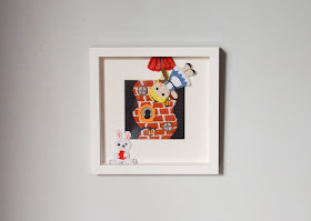 Krawka: Crochet picture frame - Alice falling down the rabit hole - pattern by Krawka