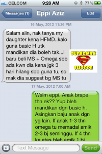 Testimoni Penyakit Tangan Kaki Mulut HFMD Produk Shaklee