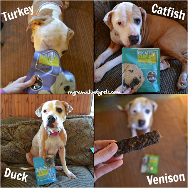 Petcurean SPIKE Dog Treats are available in four varieties of jerky