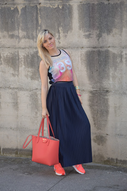 pleated skirt outfit how to wear pleated skirt mariafelicia magno fashion blogger color block by felym summer outfit june outfits fashion bloggers italy