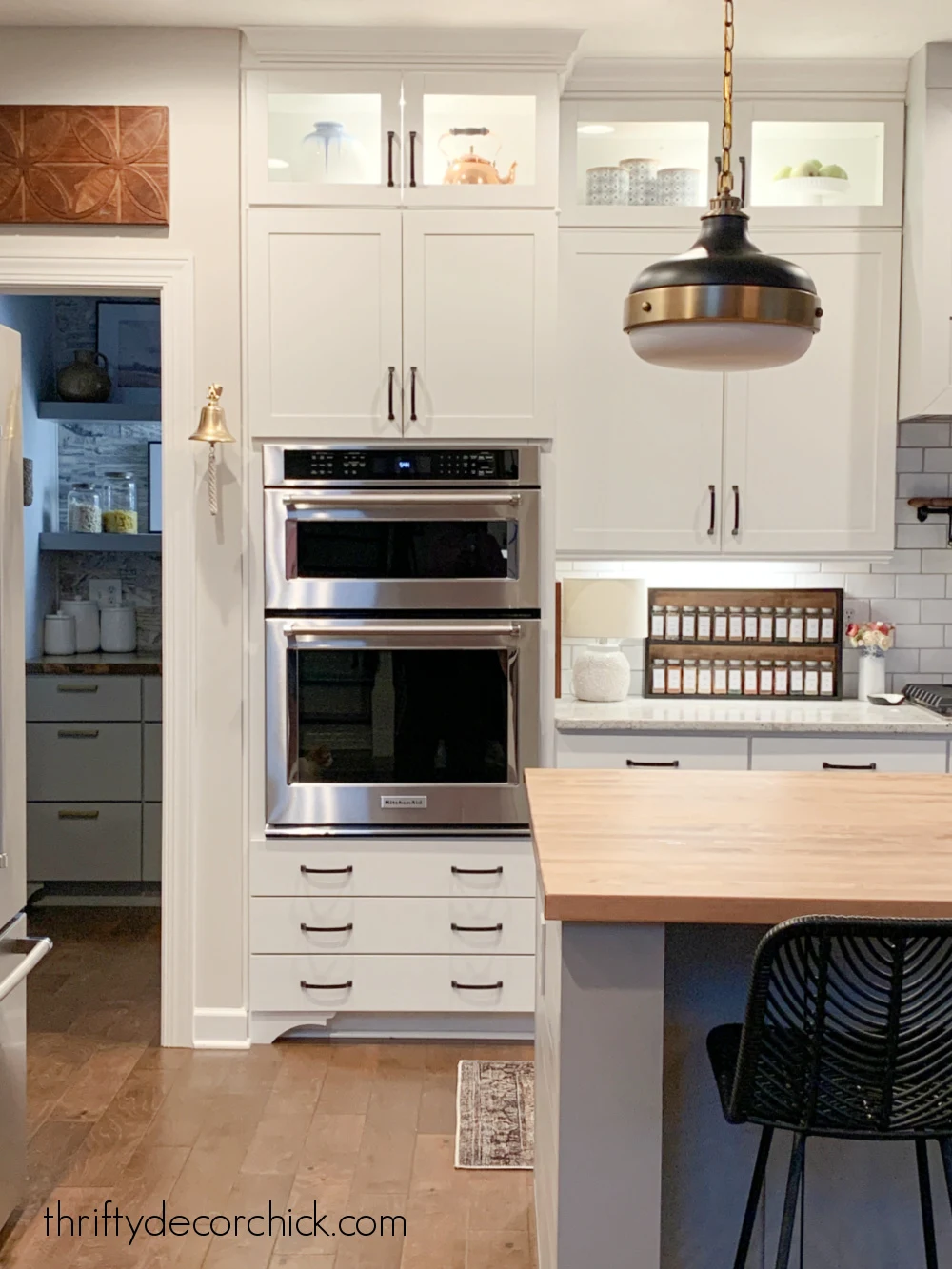 white kitchen warm accents