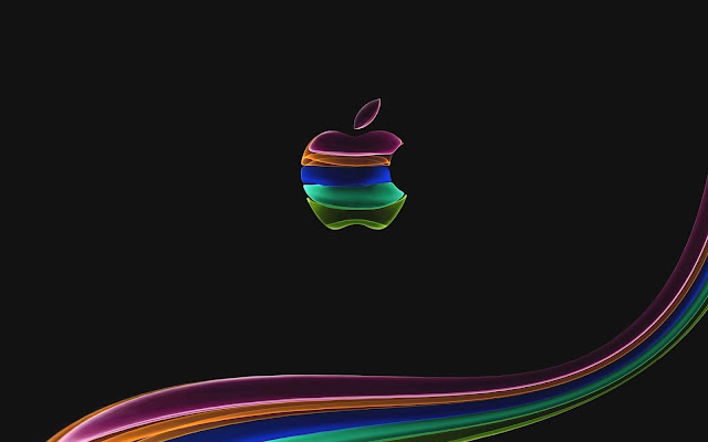 Apple Glass Logo Dark 4k