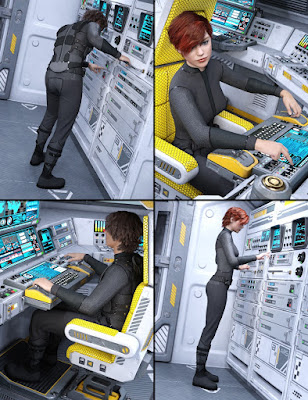 Sci-fi Cockpit Interior Poses