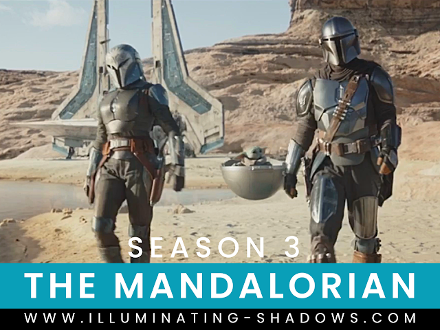 The Mandalorian Season 3 Coming Soon - Picture of the Mandalorians Din Djarin and Bo-Katan Kryze with the Child Grogu