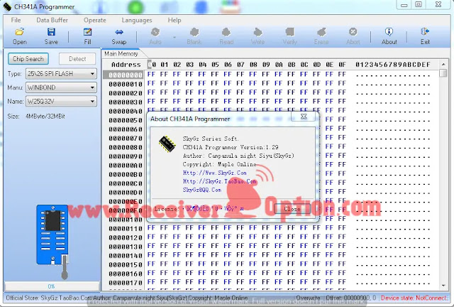 CH341A USB PROGRAMMER SOFTWARE V1.29 JULY 10 2019