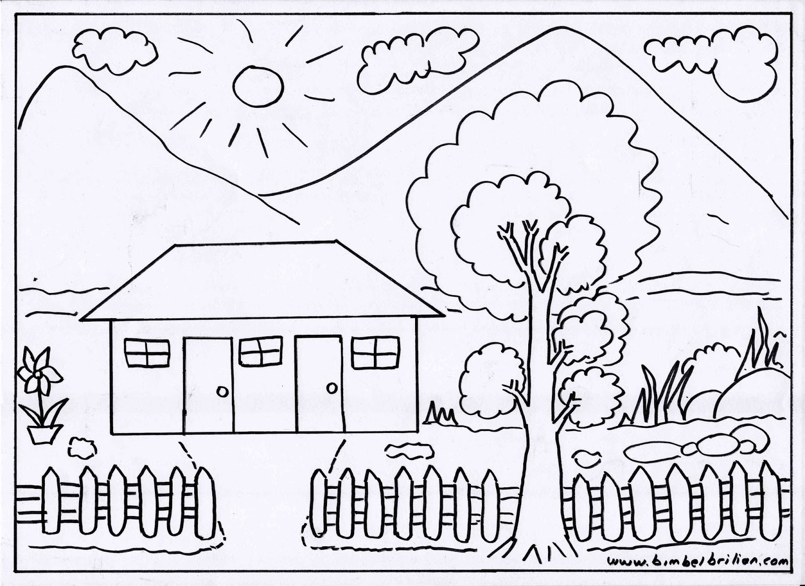  Gambar Rumah Sederhana Hitam Putih gambar alam hitam 