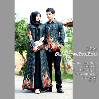  Baju  Couple  Muslim Batik Kode 2469 Semisutera Batik 