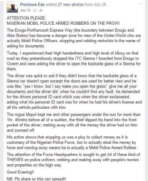 How Nigerian Police Officer Robbed Driver His Money During Stop & Search - Man Makes Shocking Revelation