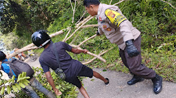 BKTM Bersama Masyarakat Gotong Royong Singkirkan Pohon Tumbang.