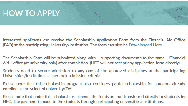 How to apply for Need based scholarship