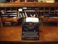 An antique mechanical typewriter