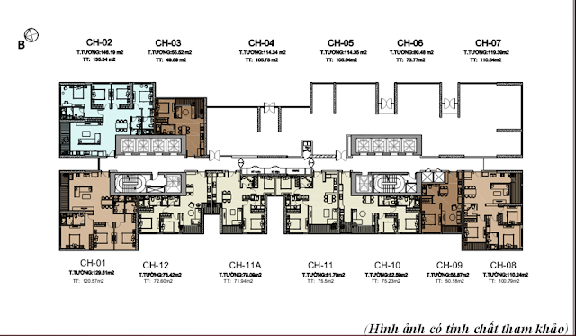 Mặt bằng chung cư Vinhomes Liễu Giai Tòa M1 tầng 4