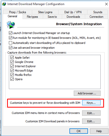 How to make internet download manager downloads from all websites