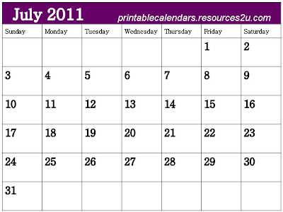 july 2011 calendar. Planner July 2011 Calendar
