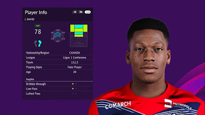 PES 2020 Faces Jonathan David by Raden