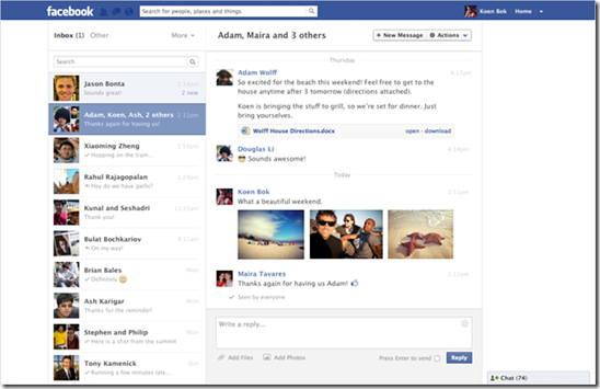 Facebook Messages New Look - Expected Earlier