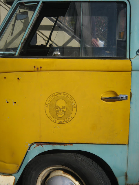 I saw this interesting seal on an old VW van truck in Sausalito