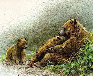 Grizzly Mother and Cubs, 1991