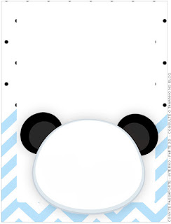 Panda in Light Blue Chevron and Black Polka Dots: Free Printable Candy Bar Labels.