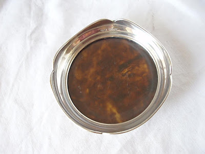 COASTER, STERLING SILVER & FAUX T-SHELL, BIRMINGHAM 1920 