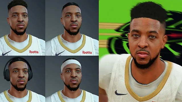 NBA 2K24 CJ McCollum Cyberface Update (5 Hairstyles)