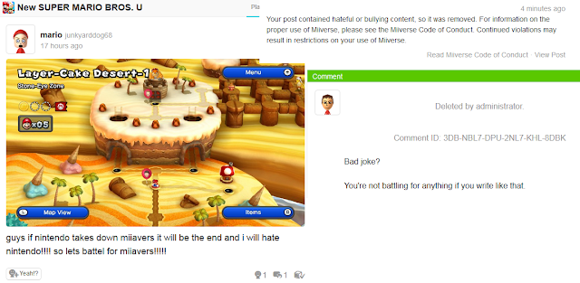 Miiverse post hate bullying dumb kid spelling errors Nintendo children