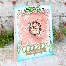 Sunny Studio Stamps: Hedgey Holidays Circle Snowflake Frame Dies Layered Snowflake Frame Dies Hedgehog Themed Christmas Cards by Leanne West 