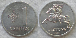 lithuania 1 cent 1991