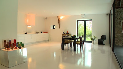 painted white floor