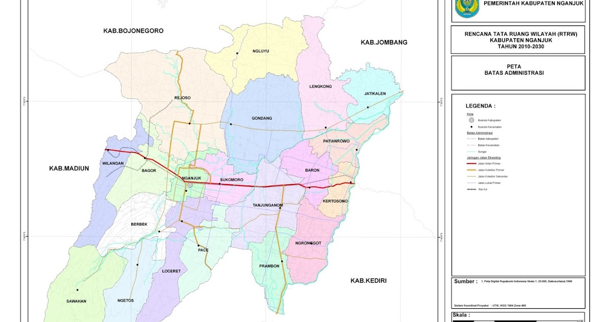 Peta Kota Peta Kabupaten Nganjuk 
