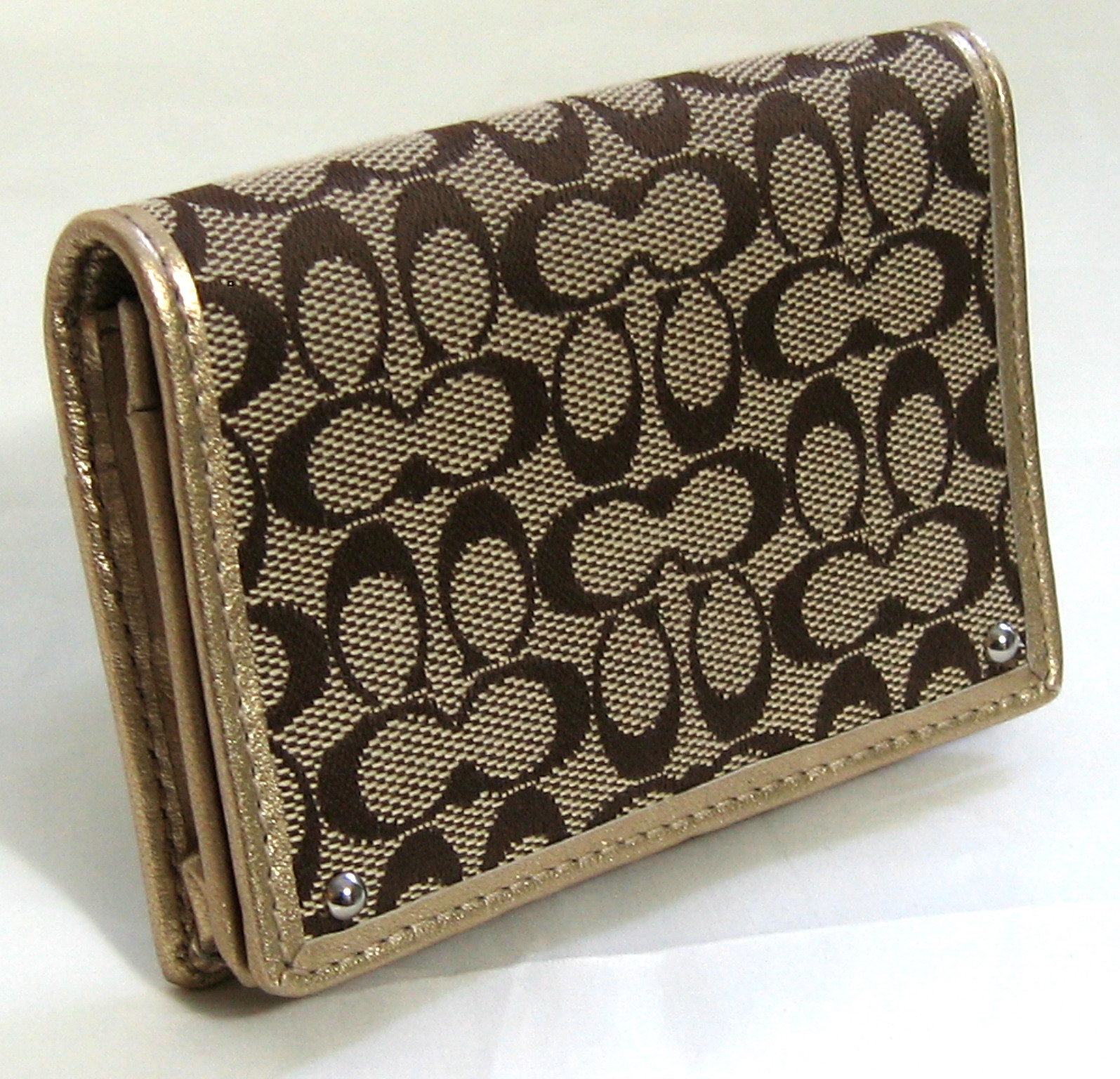 COACH SIGNATURE BUSINESS CARD HOLDER F60660