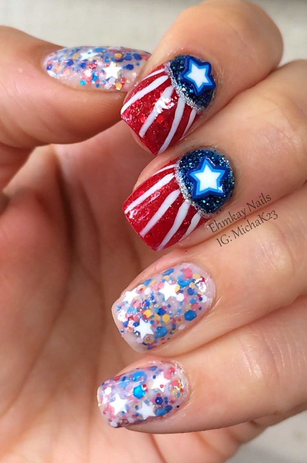 ehmkay nails: Fourth of July Nail Art