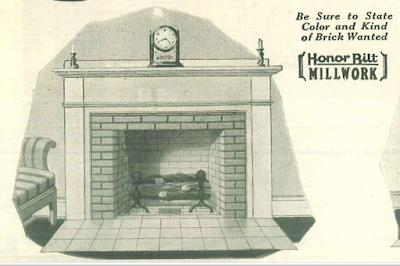 Sears colonial design fireplace surround from 1929 Building Supplies catalog