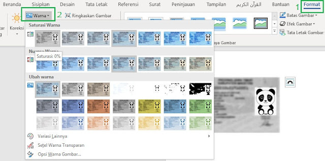 mencetak ktp hitam putih di word