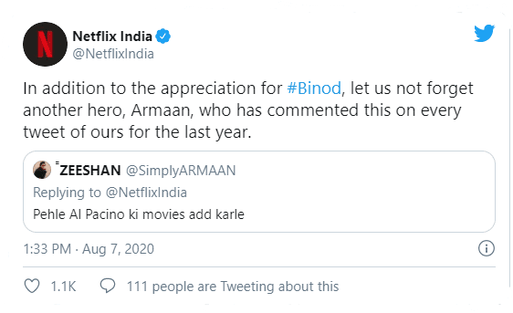 Netflix India Tweet