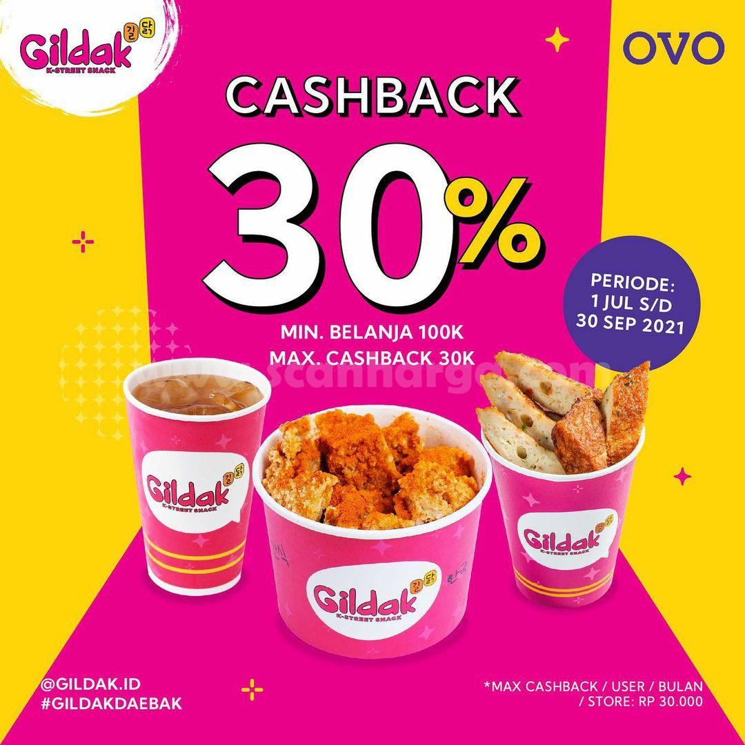 Promo GILDAK CASHBACK 30% Transaksi pakai OVO