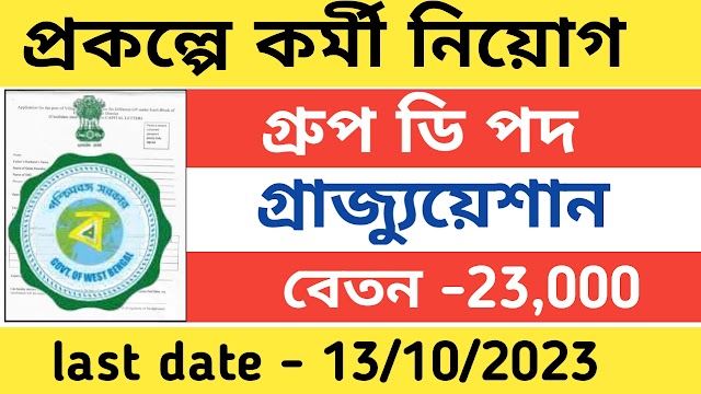 রাজ্যে কর্মী নিয়োগ আনন্দ ধারা প্রকল্পে । Wb govt job vacancy 2023 