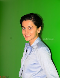 Taapsee Pannu in Light Blue Shirt and Black Top Promoing her movie Gaazi   February 2017 008.jpg