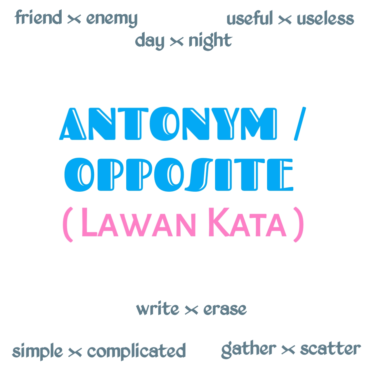 Lawan Kata Bahasa Inggris Antonym Opposite Dunia Bahasa Inggris