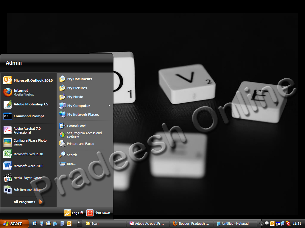 Pradeesh Online: Zune (Desktop Theme)