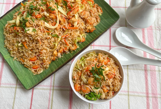 Food Lust People Love: An easy one pot meal, this spicy crawfish fried rice includes carrots and cabbage and is seasoned with garlic, ginger and chili peppers. It’s an ideal way to turn leftover rice into a tasty new delight.