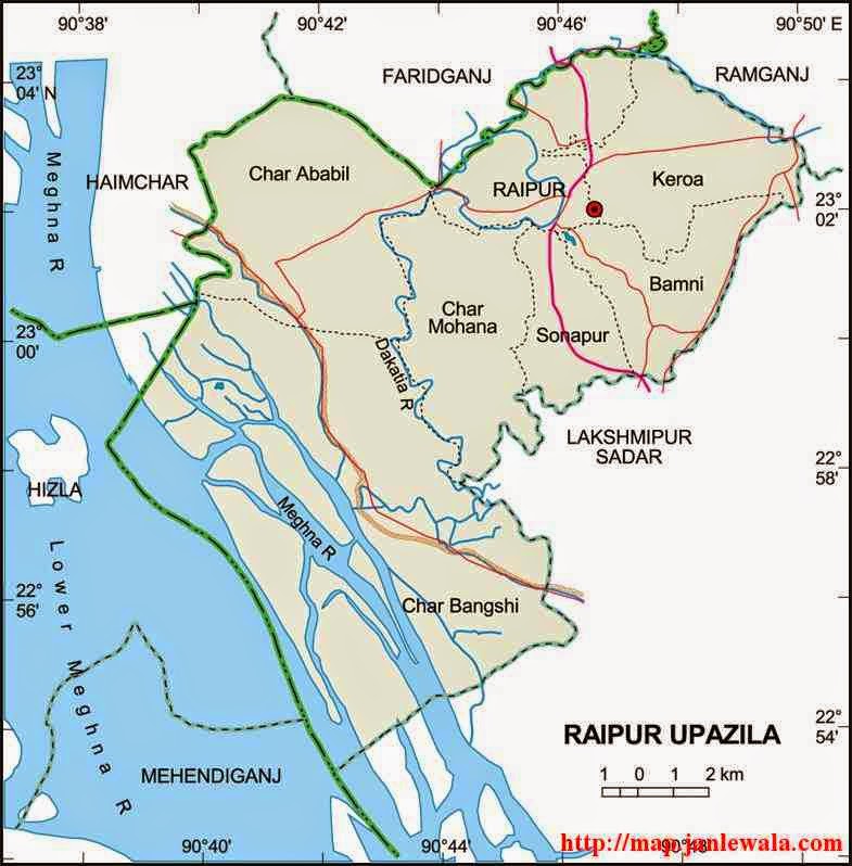 raipur upazila map of bangladesh