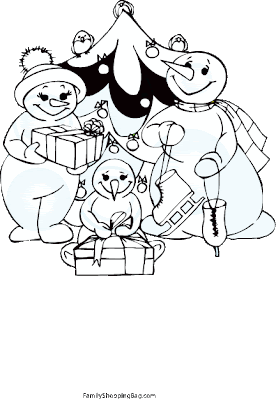 Snowman Family Coloring Pages 