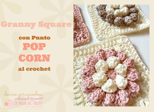 Granny de Flor Pop Corn a Crochet